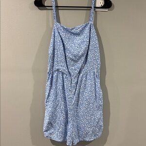 Old Navy Light Blue and White Smocked Dress